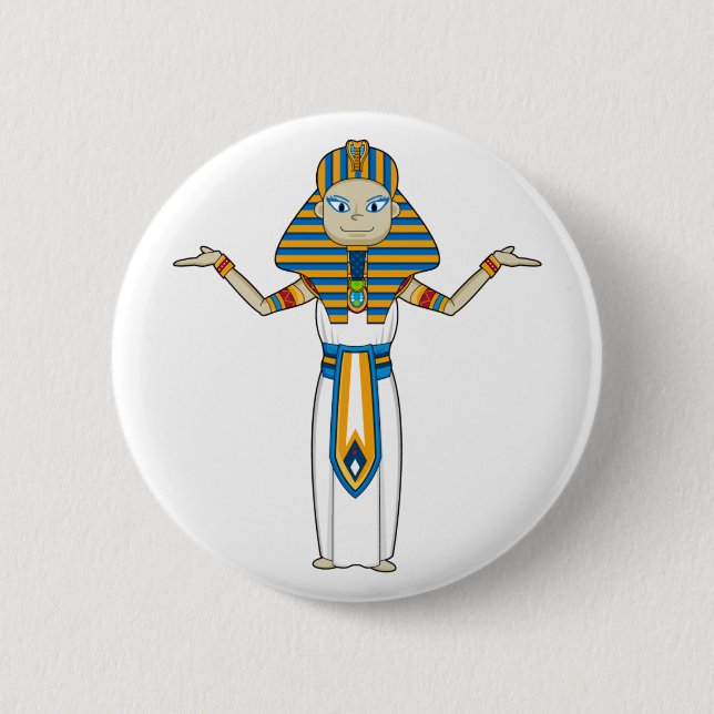 Macaron Rond 5 Cm Le Roi égyptien Button de pharaon (Devant)