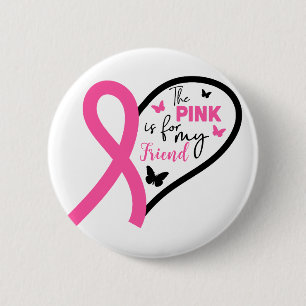 Macaron Rond 5 Cm Le rose est pour la sensibilisation au cancer du s