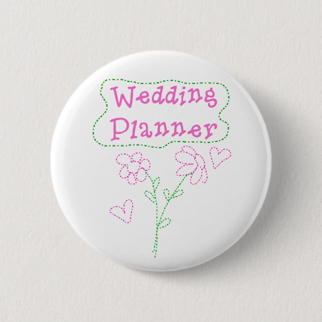 Macaron Rond 5 Cm Le rose fleurit le wedding planner (Devant)