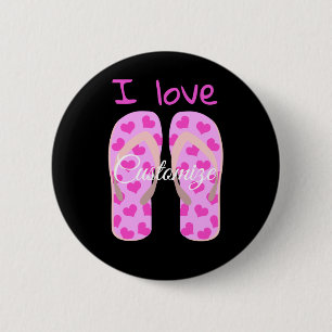 Macaron Rond 5 Cm Le rose Flip-Flops Thunder_Cove