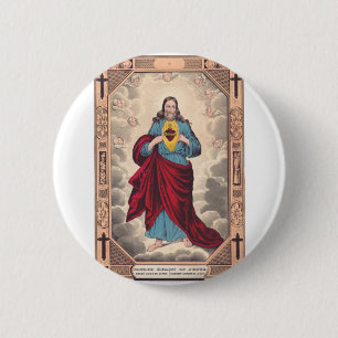 Macaron Rond 5 Cm Le Sacré-Cœur de Jésus