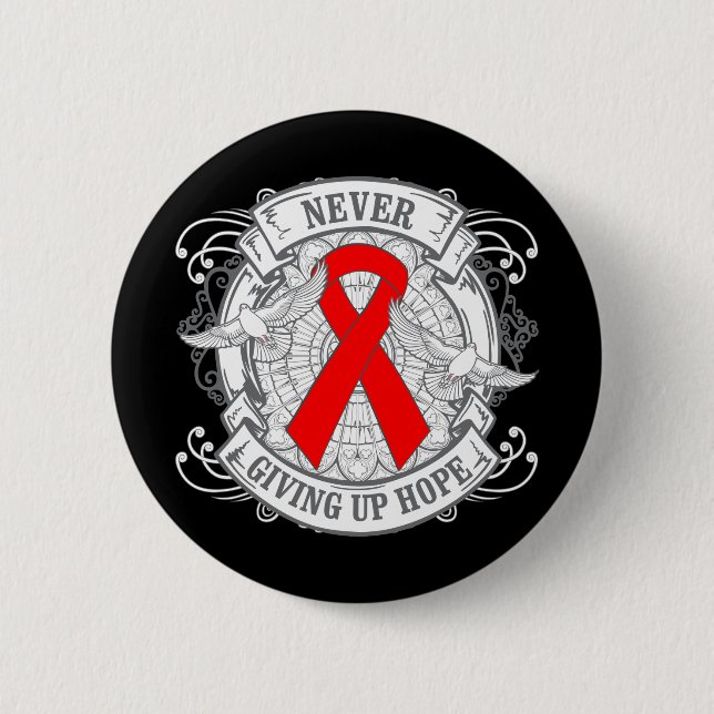 Macaron Rond 5 Cm Le SIDA n'abandonne jamais l'espoir.png (Devant)