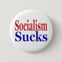 Le socialisme suce avec un texte bleu rouge