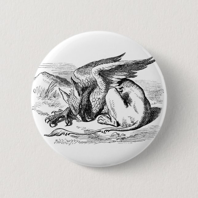 Macaron Rond 5 Cm Le sommeil Gryphon (Devant)