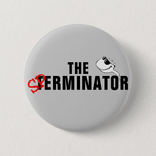 Macaron Rond 5 Cm Le Sperminator - Arnold Schwarzenegger