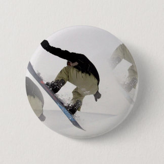 Macaron Rond 5 Cm Le surf des neiges clôture autour du bouton