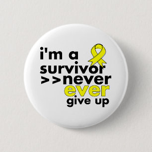 Macaron Rond 5 Cm Le survivant de Cancer de sarcome n'abandonnent