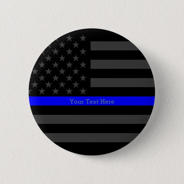 Macaron Rond 5 Cm Le symbole USA noirs personnalisés par Blue Line (Devant)