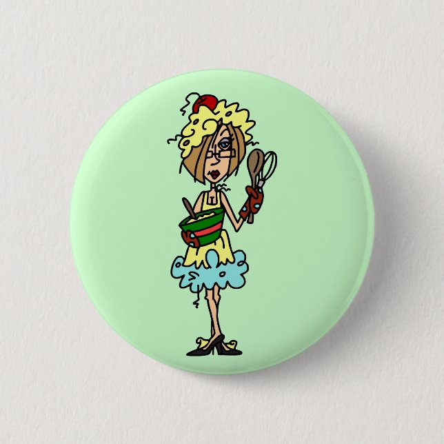 Macaron Rond 5 Cm Le T-shirts et les cadeaux malpropres de cuisinier (Devant)