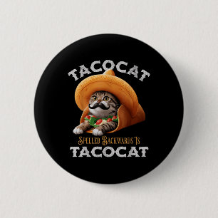 Macaron Rond 5 Cm Le Tacocat Arrimé À L'Arrière Est Tacocat Mexicain