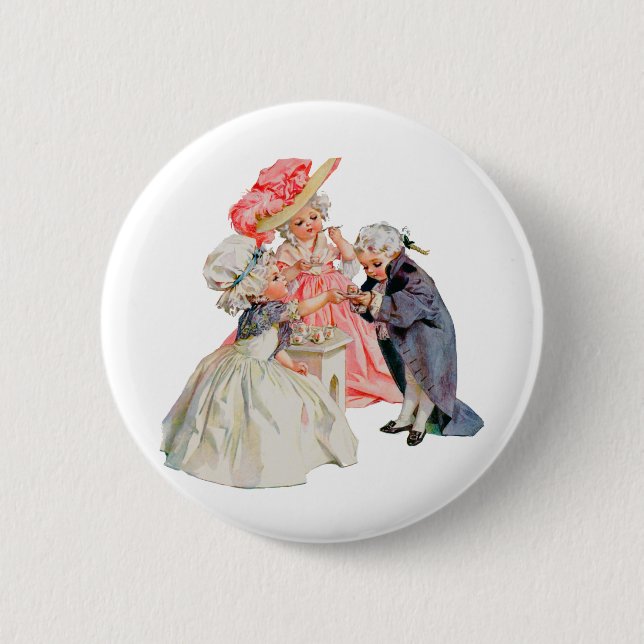 Macaron Rond 5 Cm Le Tea Party de Little Martha Washington (Devant)