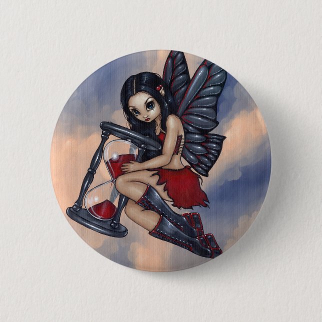 Macaron Rond 5 Cm Le "temps pilote" le bouton (Devant)