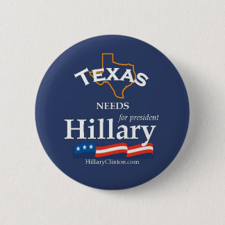 Macaron Rond 5 Cm Le Texas a besoin du bouton de Hillary