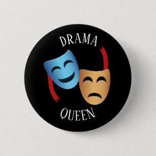 Macaron Rond 5 Cm Le théâtre 'Drama Queen' masque le théâtre Emo