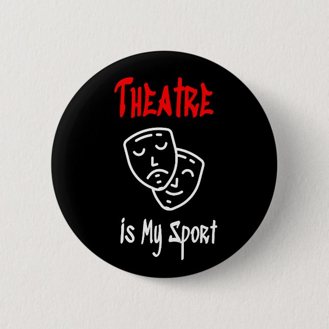 Macaron Rond 5 Cm Le théâtre est mon sport (Devant)