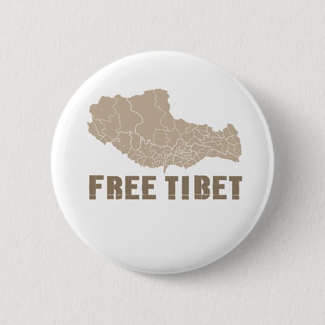 MACARON ROND 5 CM LE THIBET LIBRE/LIBERTÉ TIBÉTAINE (Devant)