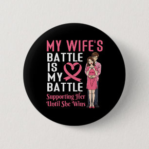 Macaron Rond 5 Cm Le titre de ma femme est le cancer du sein qui sou