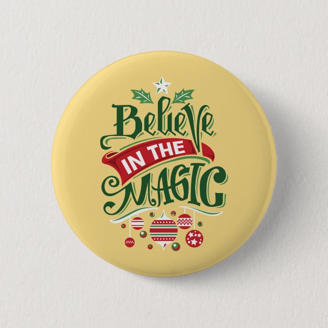 Macaron Rond 5 Cm Le Typographe du Magic Christmas (Devant)