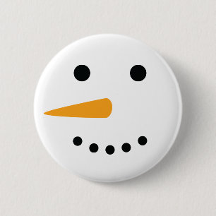 Macaron Rond 5 Cm Le visage de Snowman