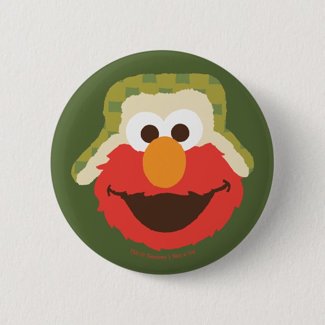 Macaron Rond 5 Cm Le visage d'Elmo Woodland (Devant)