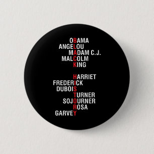 Macaron Rond 5 Cm Leaders d'histoire noire inspirants