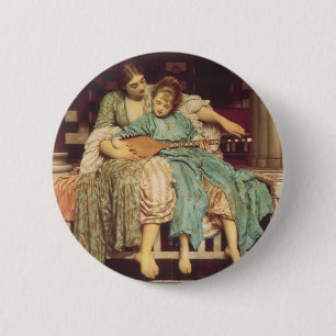 Macaron Rond 5 Cm Leçon de musique par Lord Frederic Leighton