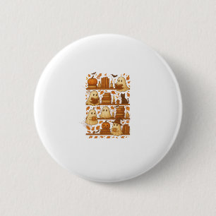 Macaron Rond 5 Cm Lecture de Halloween Ghost Lover