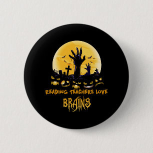 Macaron Rond 5 Cm Lecture Enseignants Aimer Cerveaux Halloween