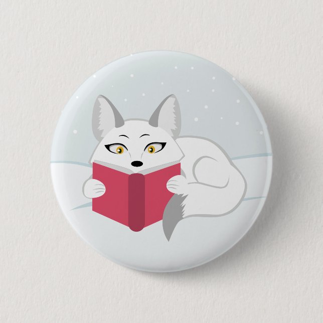 Macaron Rond 5 Cm Lecture Fox (Devant)