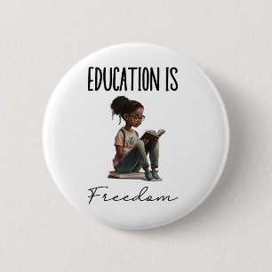 Macaron Rond 5 Cm L'éducation est la liberté Livres de professeur no