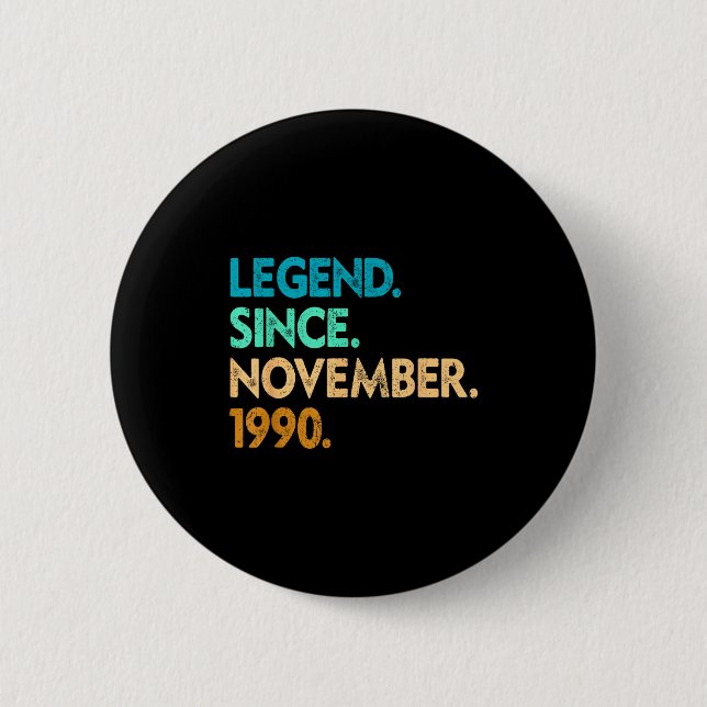 Macaron Rond 5 Cm Legend Since November 1990 Apparel  (Devant)