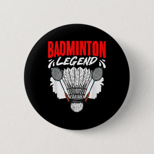 Macaron Rond 5 Cm Légende de badminton navette sport passe-temps bad