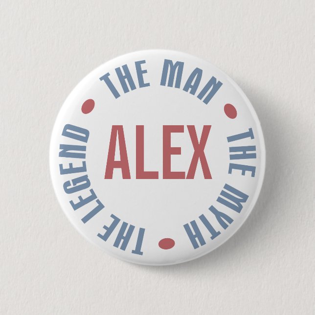 Macaron Rond 5 Cm Légende de mythe d'homme d'Alex personnalisable (Devant)