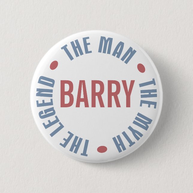 Macaron Rond 5 Cm Légende de mythe d'homme de Barry personnalisable (Devant)