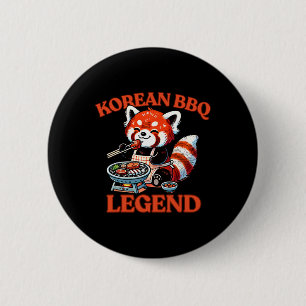 Macaron Rond 5 Cm Légende Red Panda Korean Bbq 