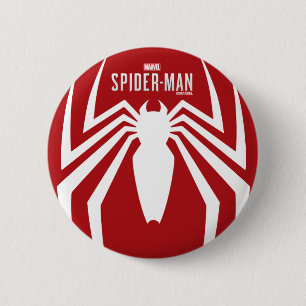 Macaron Rond 5 Cm L'emblème de la araignée blanche de Spider-Man de 