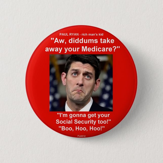 Macaron Rond 5 Cm L'ENFANT d'HOMME RICHE - bouton (Devant)