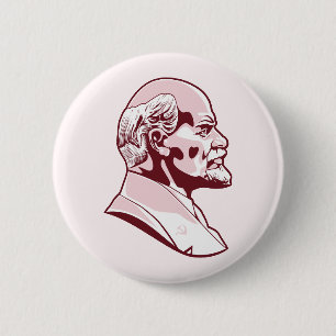 Macaron Rond 5 Cm Lenin Portrait Illustration Button
