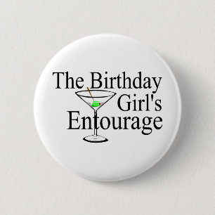 Macaron Rond 5 Cm L'entourage de filles d'anniversaire