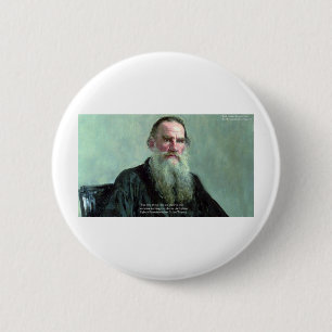 Macaron Rond 5 Cm Leo Tolstoï "Know Nothing" Citation GIfts Cartes T