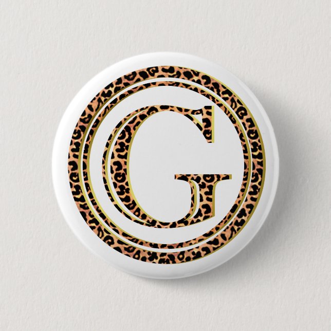 Macaron Rond 5 Cm léopard G (Devant)