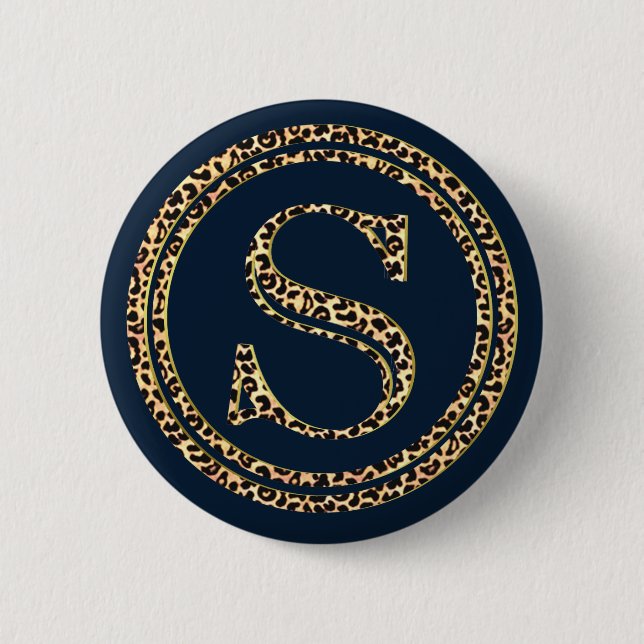 Macaron Rond 5 Cm Leopard S (Devant)
