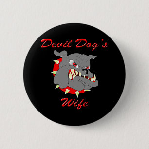 Macaron Rond 5 Cm L'épouse de chien de diable d'usmc