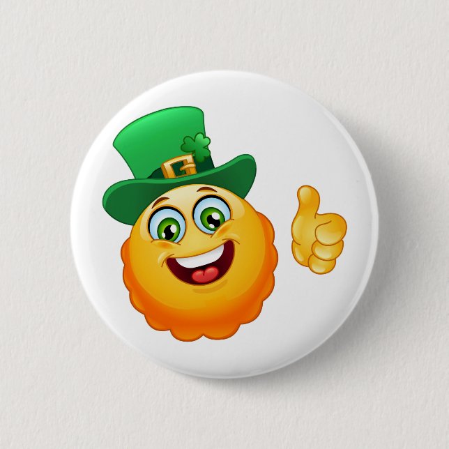 Macaron Rond 5 Cm leprechaun emoji (Devant)