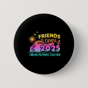 Macaron Rond 5 Cm L'équipe de croisière des amis qui fait des souven