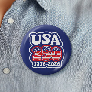 Macaron Rond 5 Cm Les 250 ans d'Amérique - Groovy USA 250