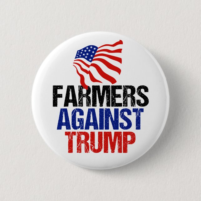 Macaron Rond 5 Cm Les agriculteurs contre l'élection de Trump en 202 (Devant)