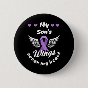 Macaron Rond 5 Cm Les ailes de mon fils couvrent ma conscience de l'