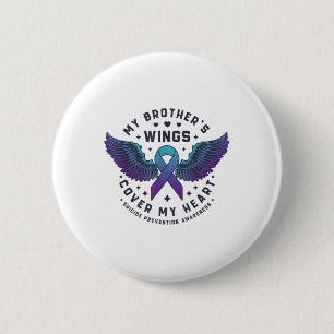 Macaron Rond 5 Cm Les ailes de mon frère recouvrent mon cœur Prévent
