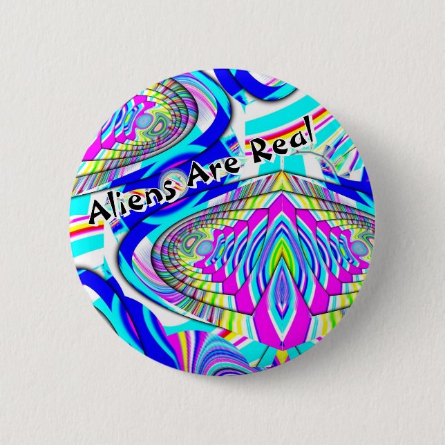 Macaron Rond 5 Cm Les Aliens sont réels ( vous pouvez modifier les m (Devant)